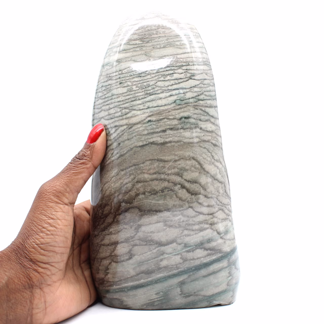 Forma libre de piedra de jaspe de cinta gris