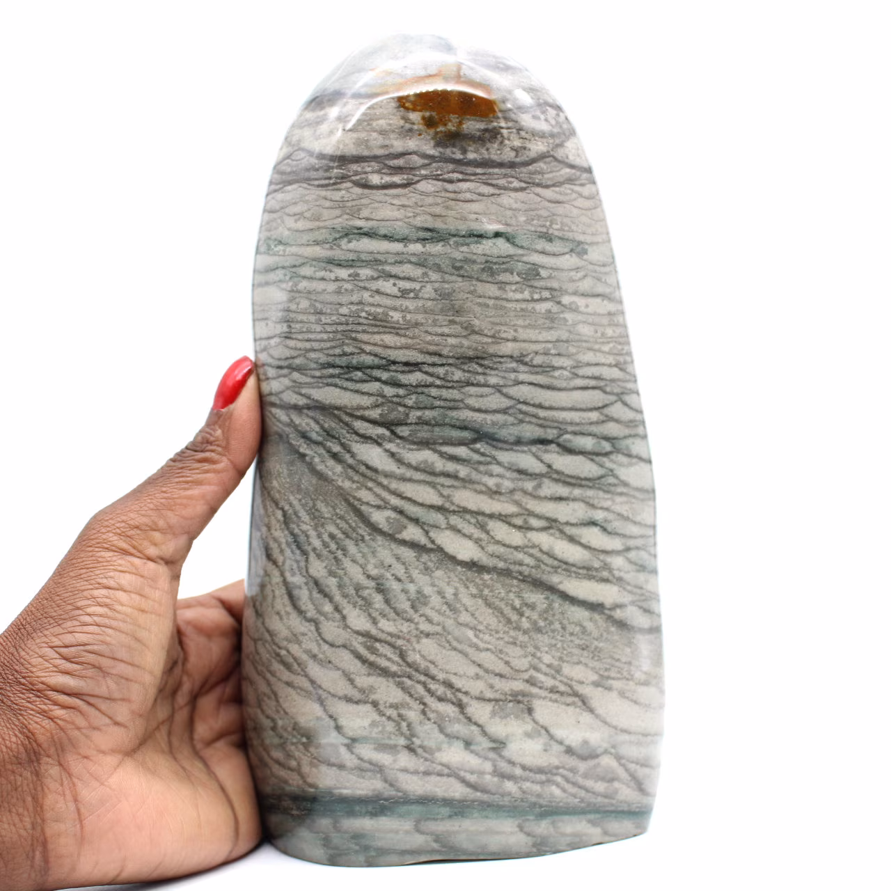 Piedra de jaspe con cinta gris natural