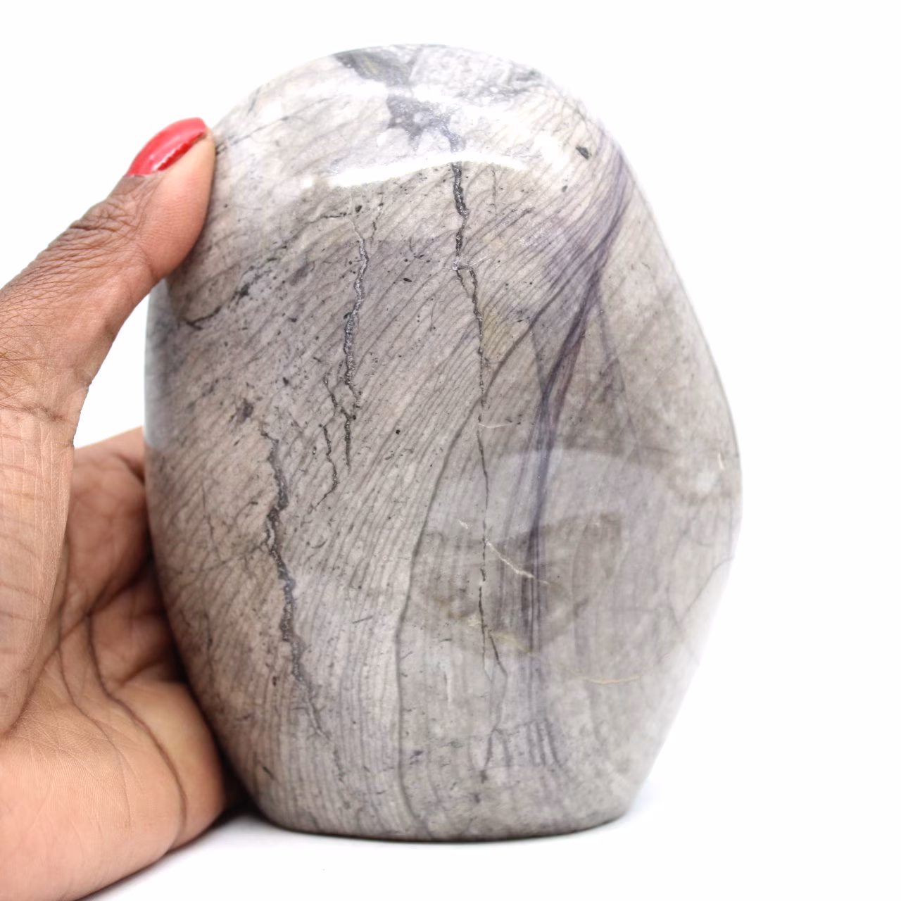 Jaspe de cinta gris natural para adorno