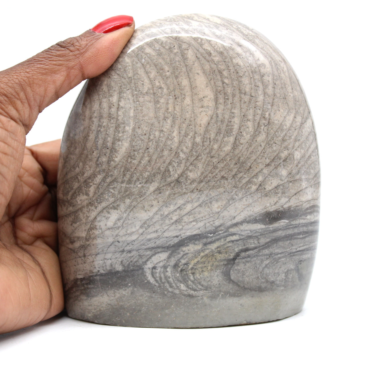 Forma libre de piedra de jaspe de cinta gris