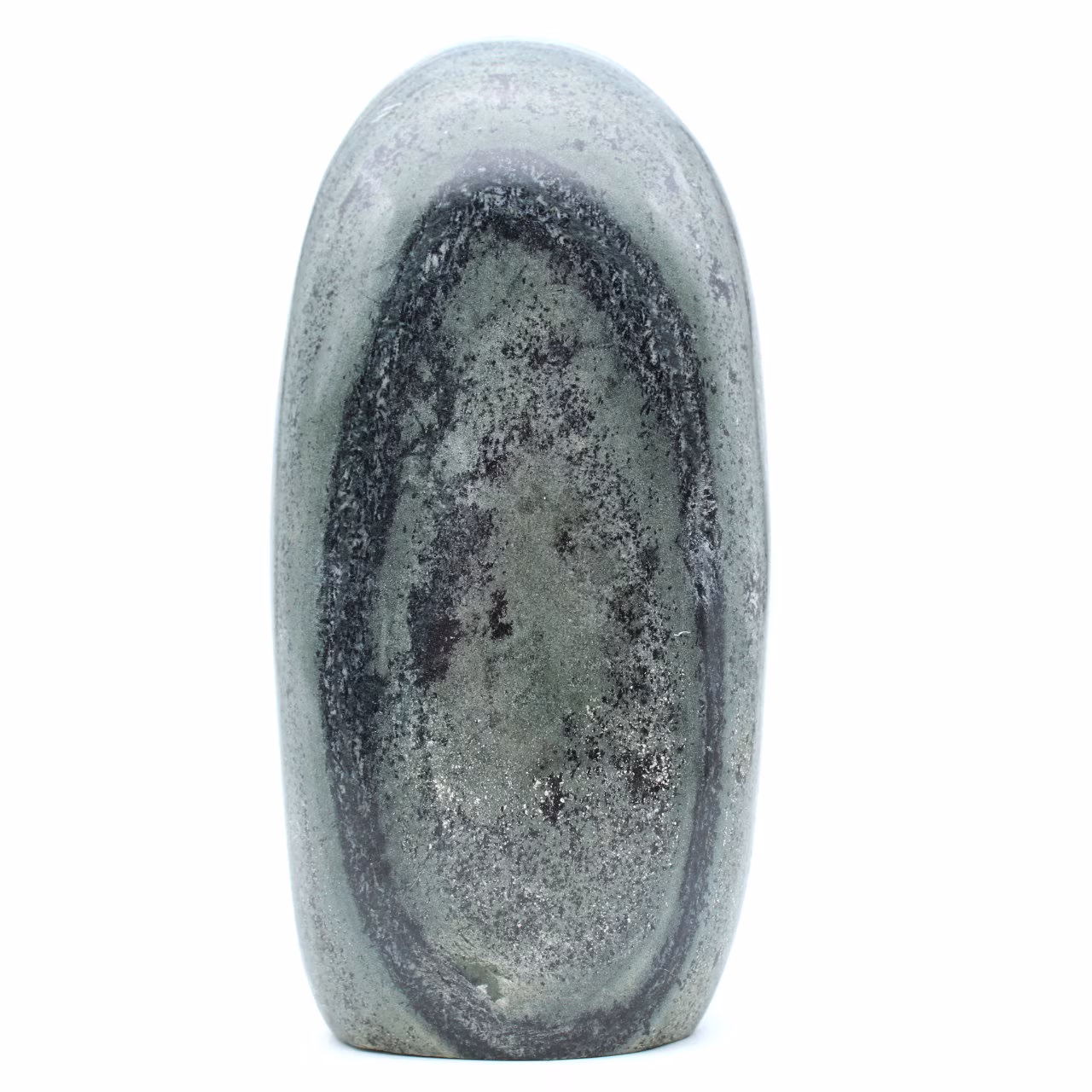 Piedra de jaspe verde acanalada pulida