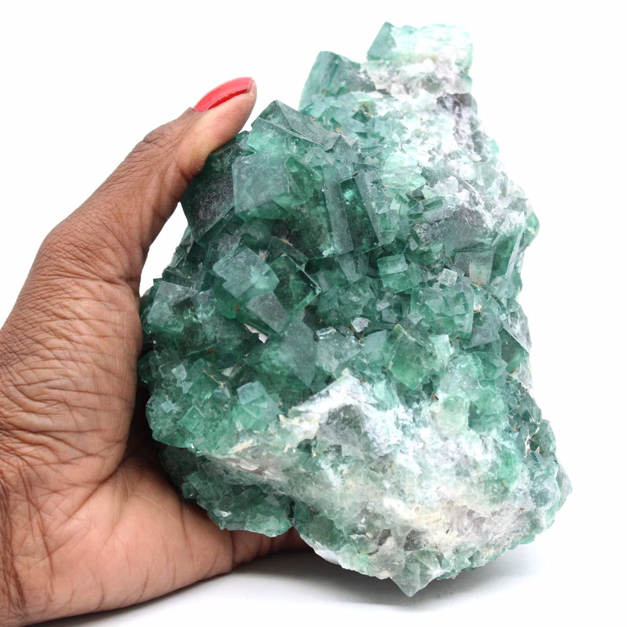 Cristalización cúbica de fluorita de Madagascar