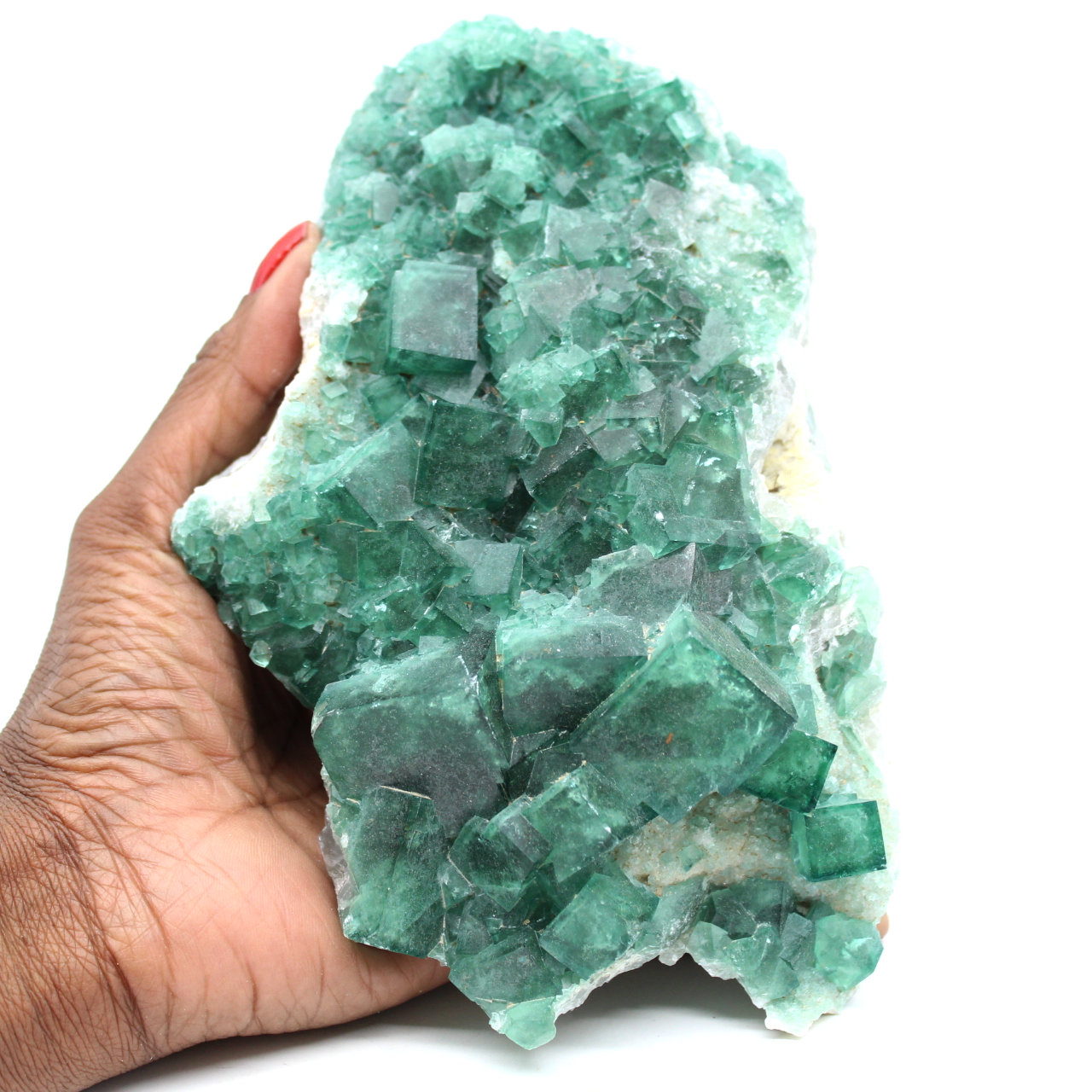 Cristalización de fluorita verde de Madagascar