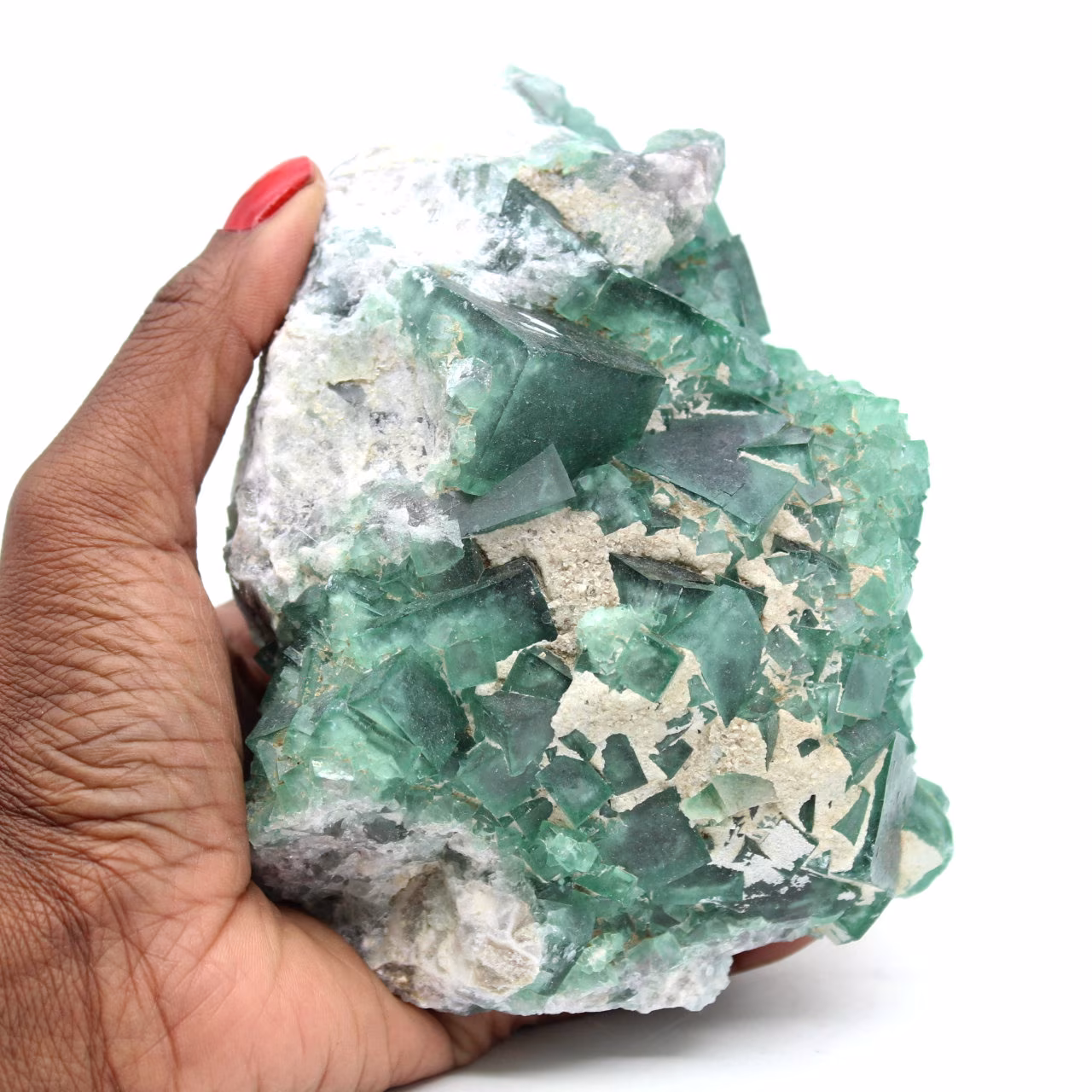 Fluorita verde natural cruda