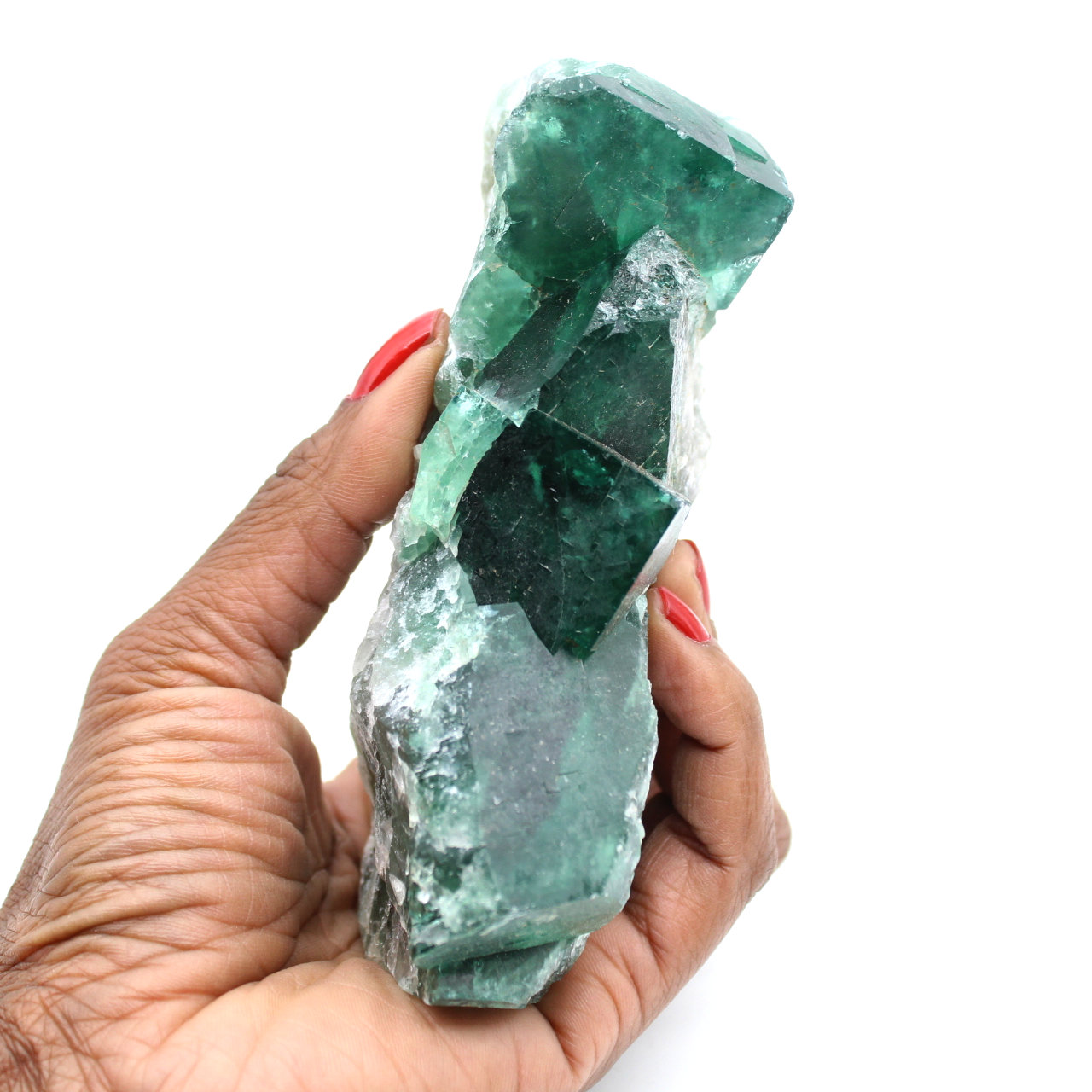 Cristalización cúbica de fluorita de Madagascar