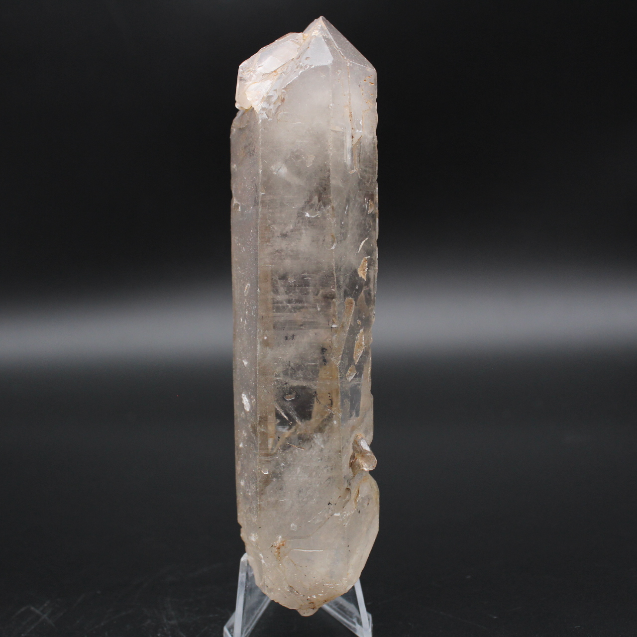Cristal de dos extremos de cuarzo ahumado natural