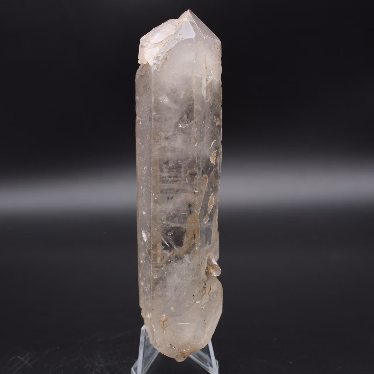 Cristal de dos extremos de cuarzo ahumado natural