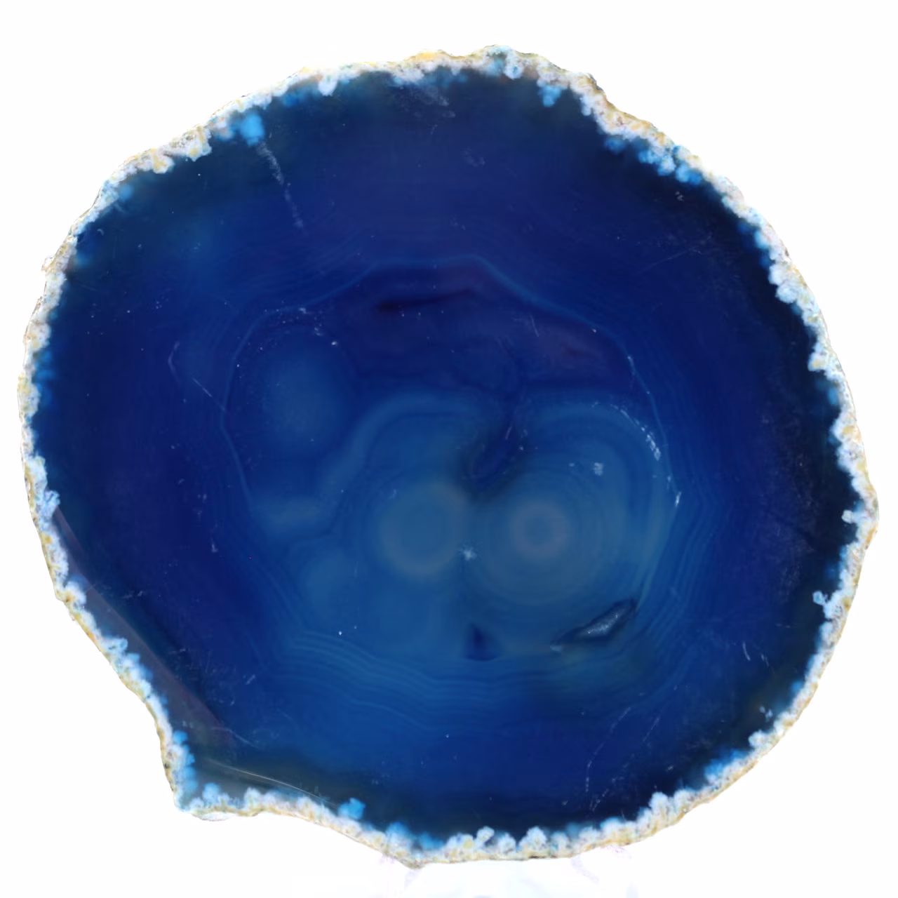 Rebanada de ágata azul mineral
