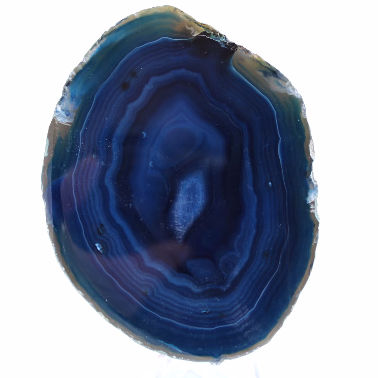 Rebanada de ágata azul mineral