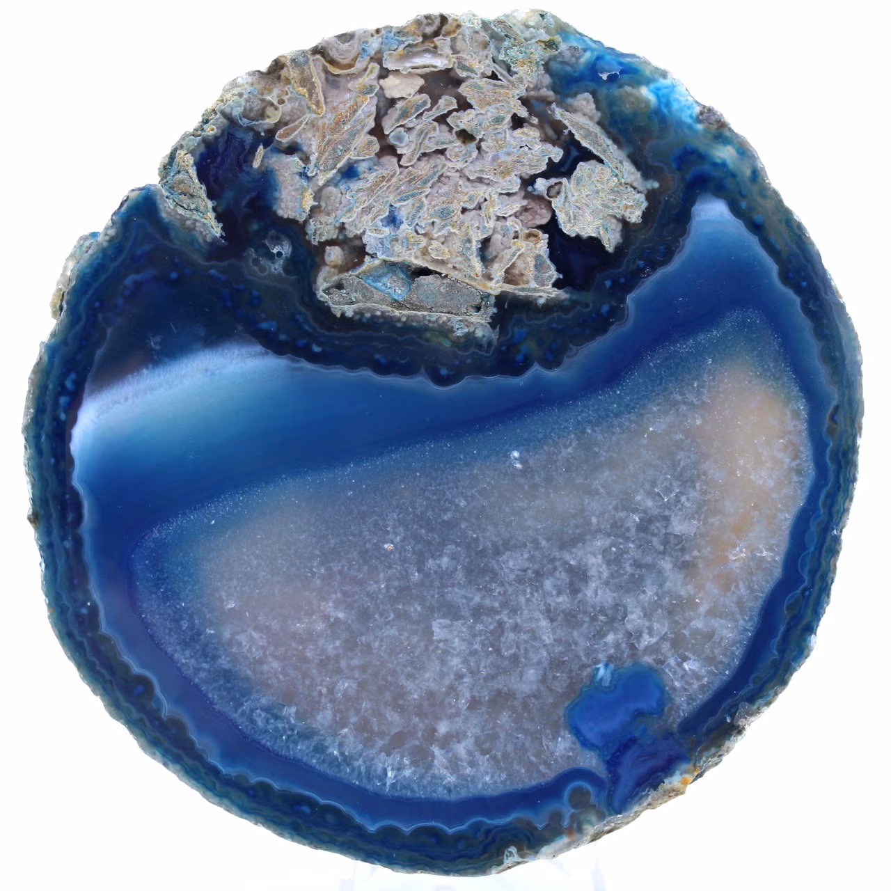 Rodaja de ágata azul de Brasil