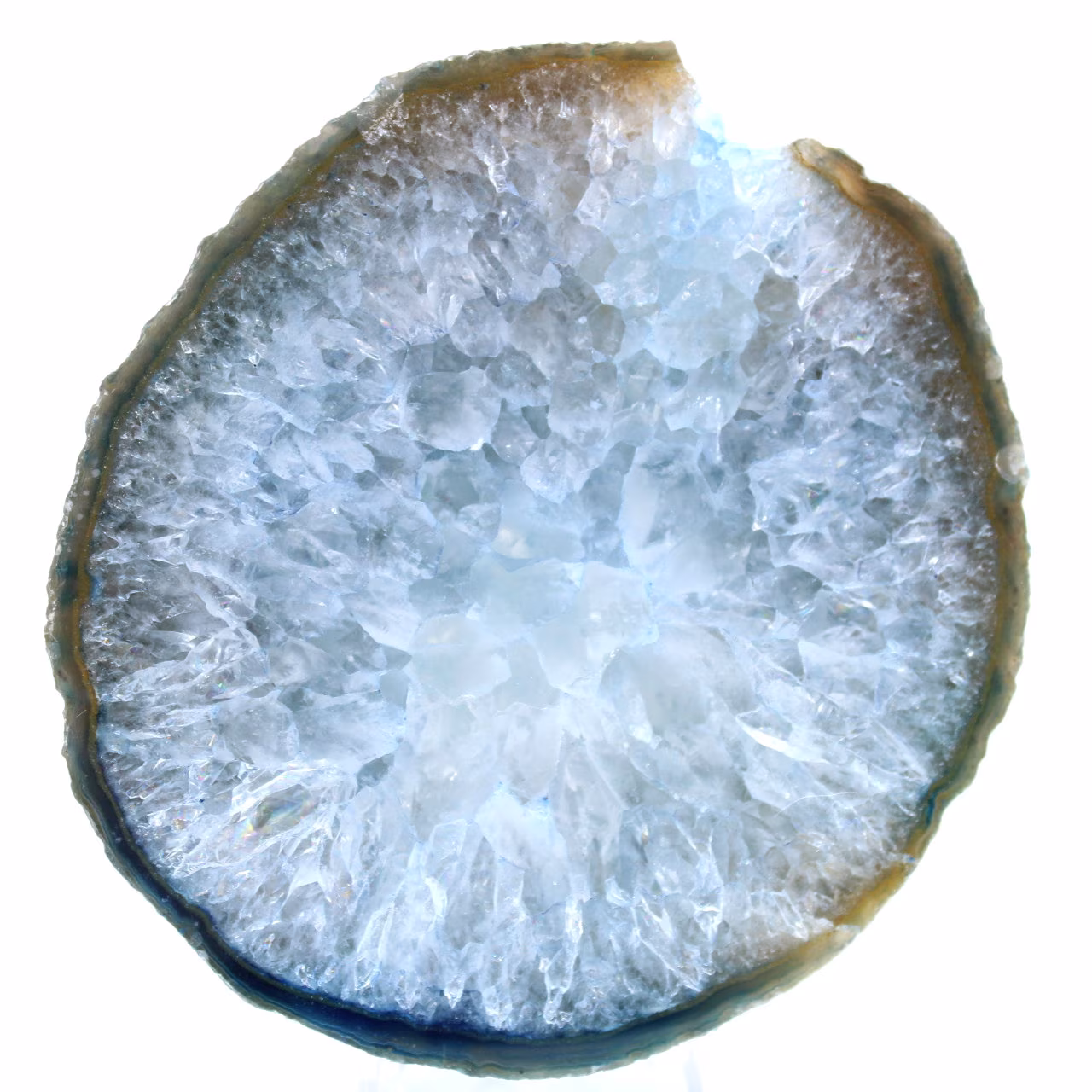 Rebanada de ágata azul ornamental