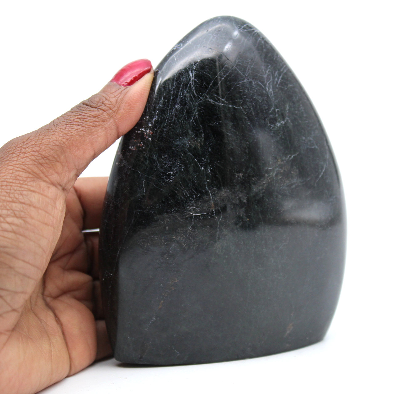 Bloque de turmalina negra natural pulida