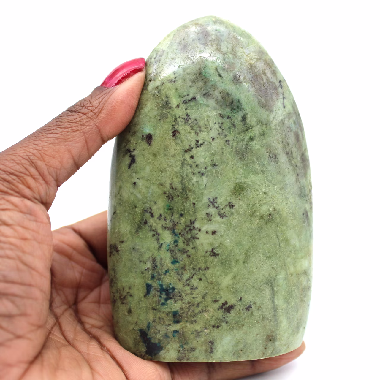 Piedra pulida de feldespato verde