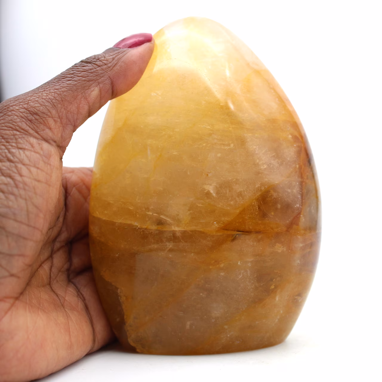 Piedra de cuarzo amarillo pulido