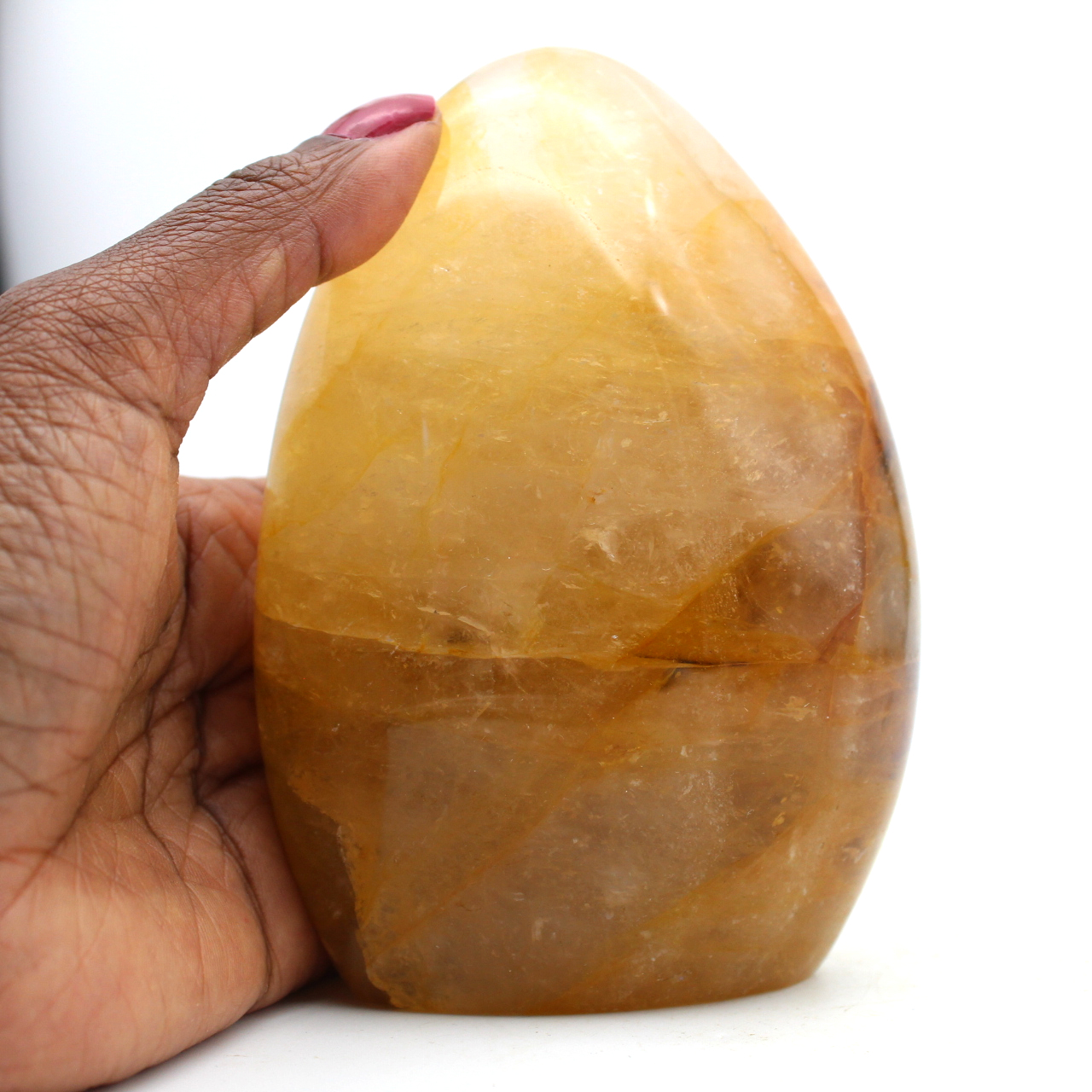 Piedra de cuarzo amarillo pulido
