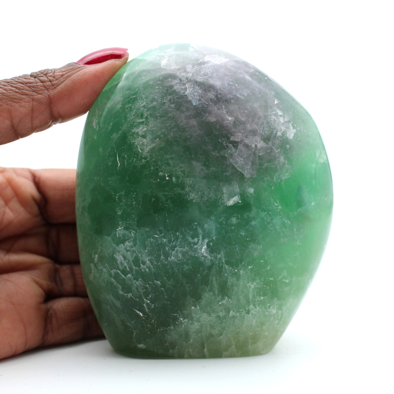Piedra pulida fluorita verde