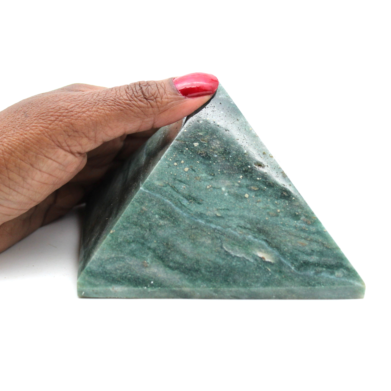 Pirámide de jaspe verde