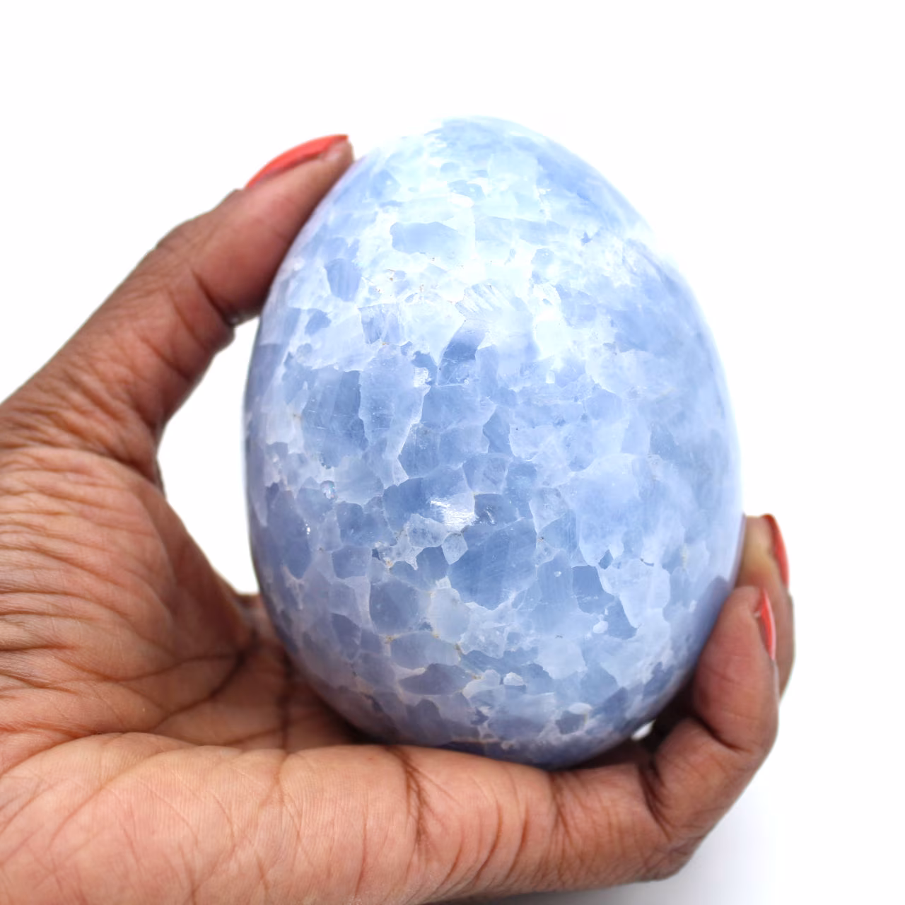 Huevo mineral calcita azul