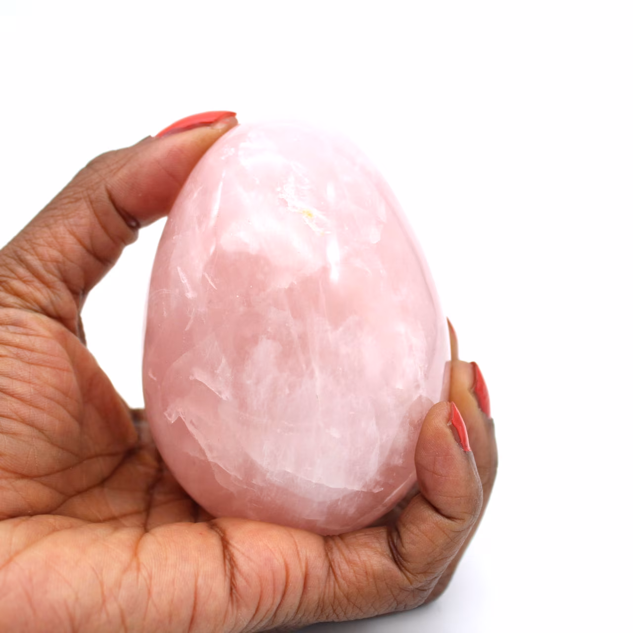 Huevo mineral de cuarzo rosa