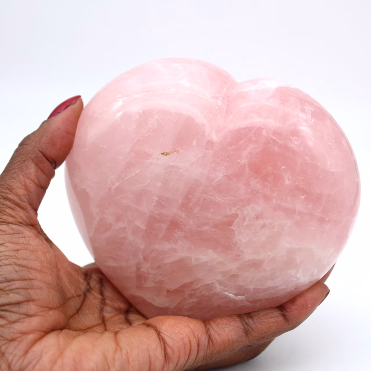Corazón de cuarzo rosa