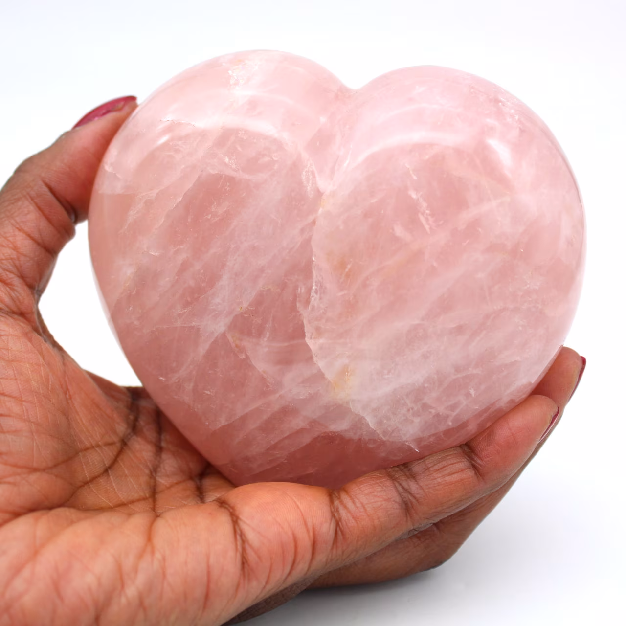 Corazón de cuarzo rosa