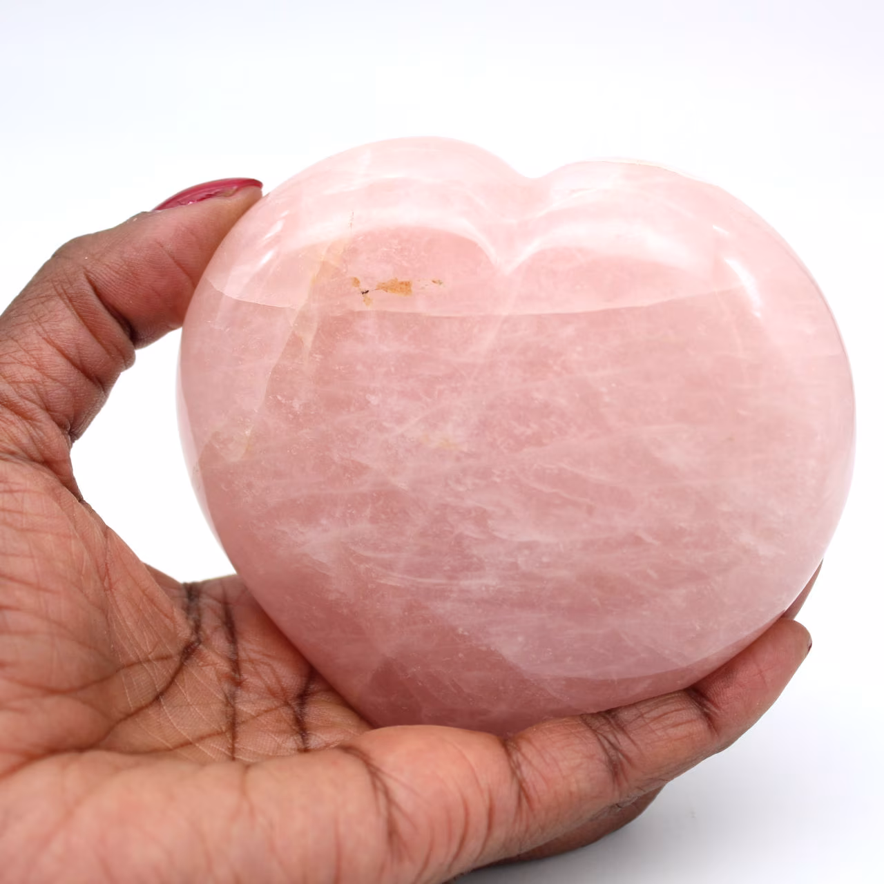 Corazón de cuarzo rosa