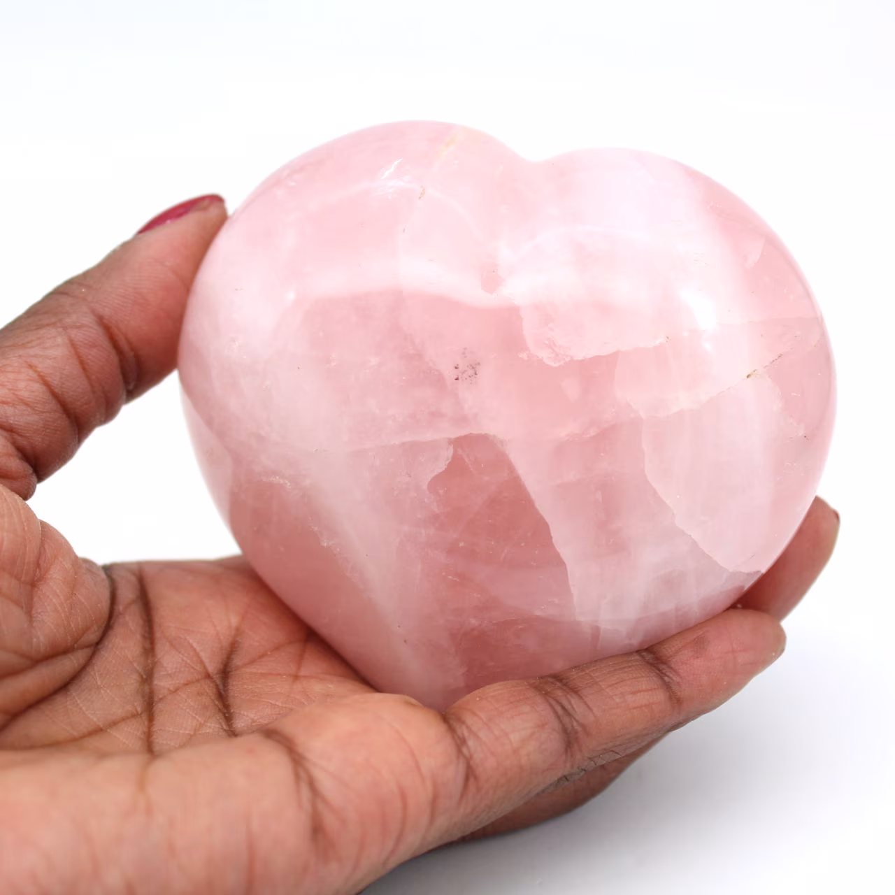 Corazón de cuarzo rosa