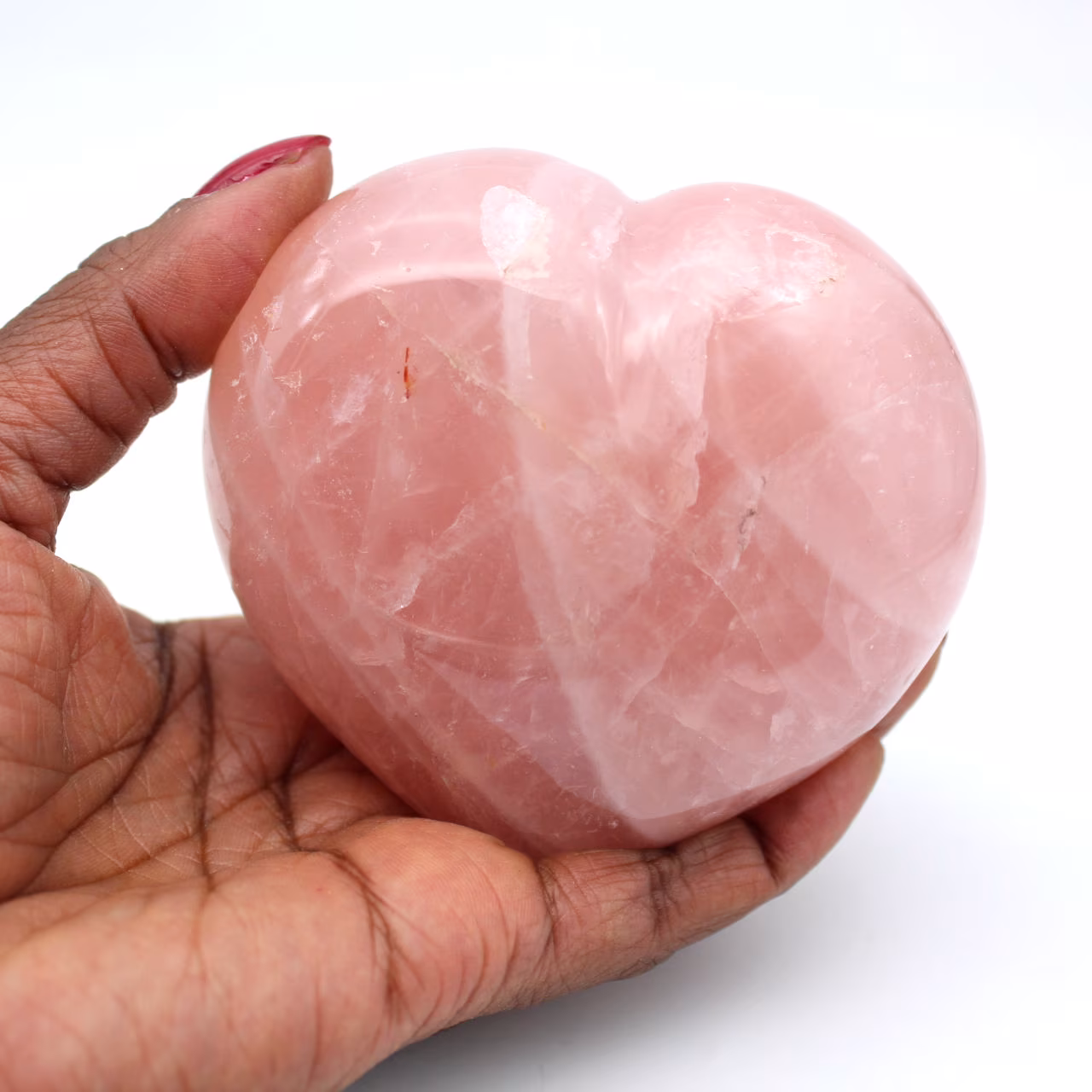 Corazón de cuarzo rosa