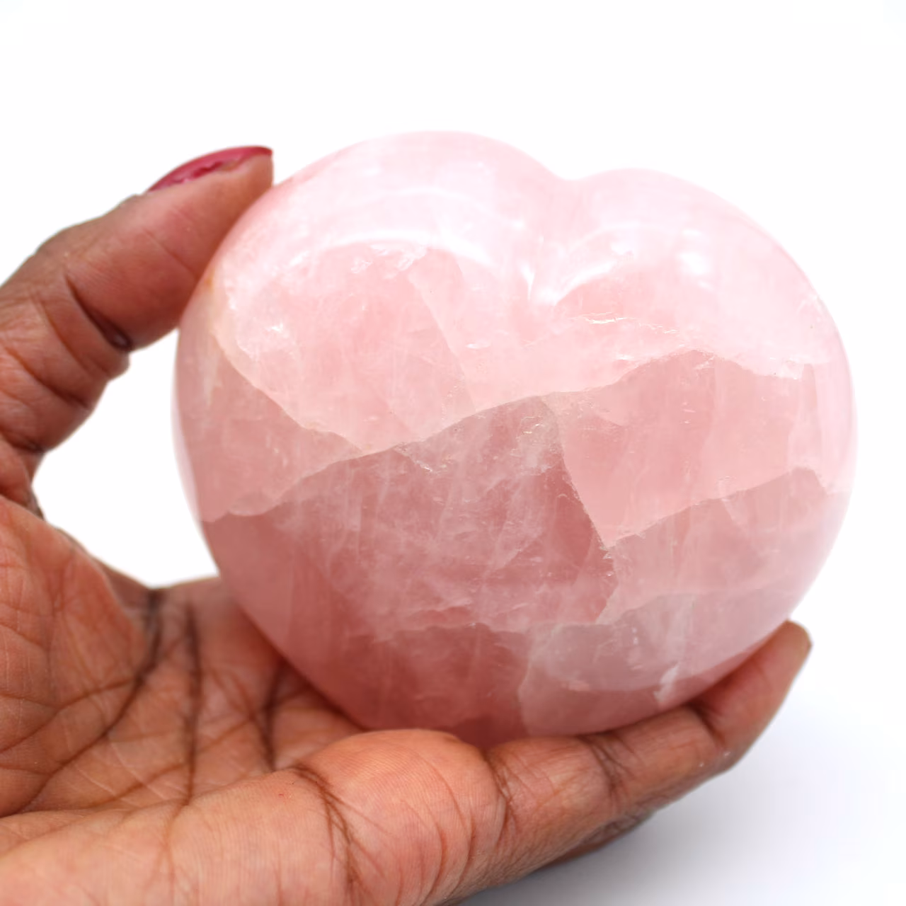 Corazón de cuarzo rosa
