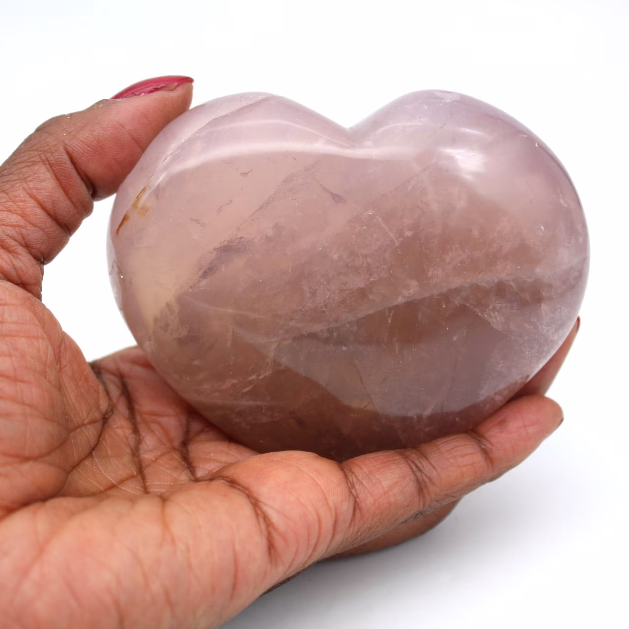 Corazón de cuarzo rosa