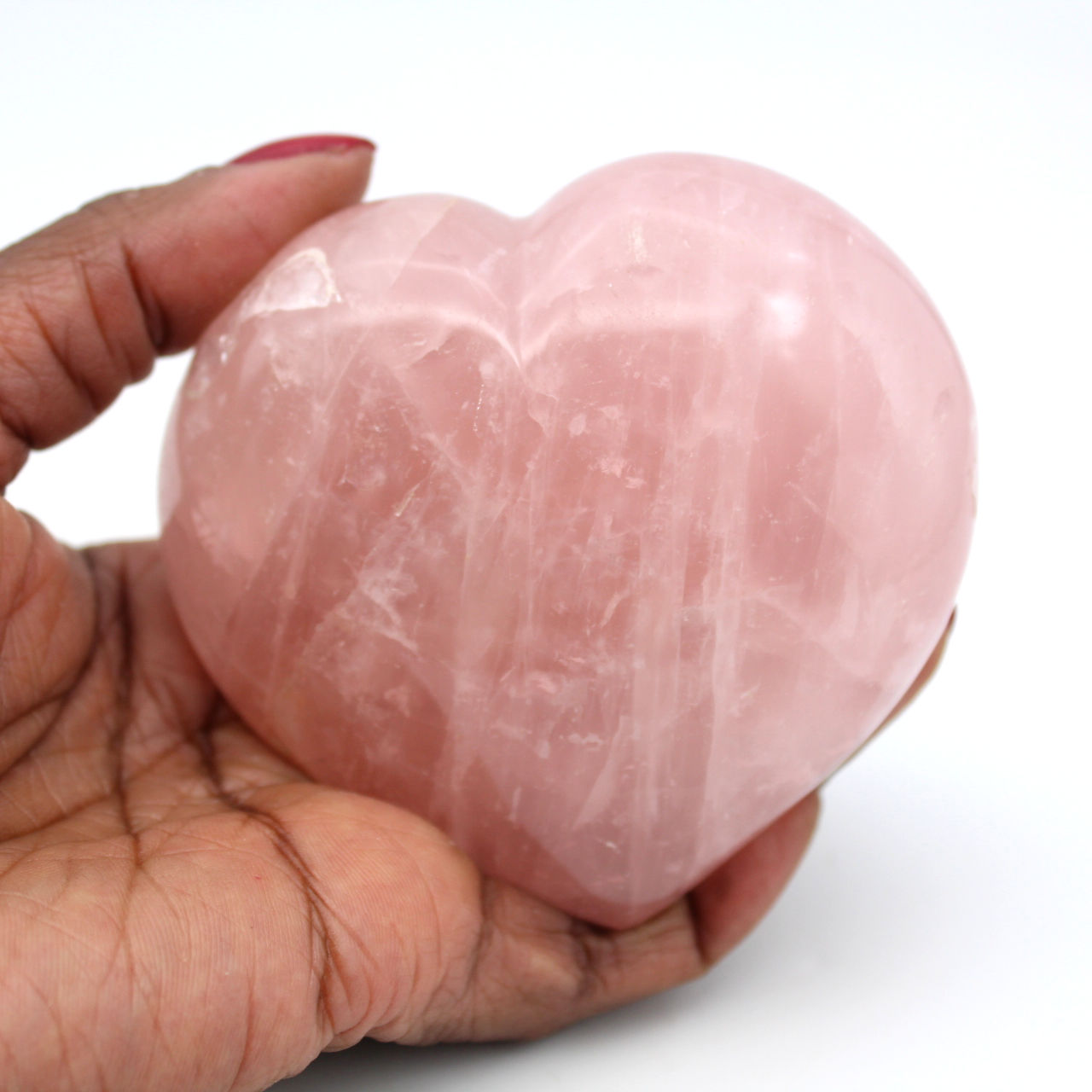 Corazón de cuarzo rosa