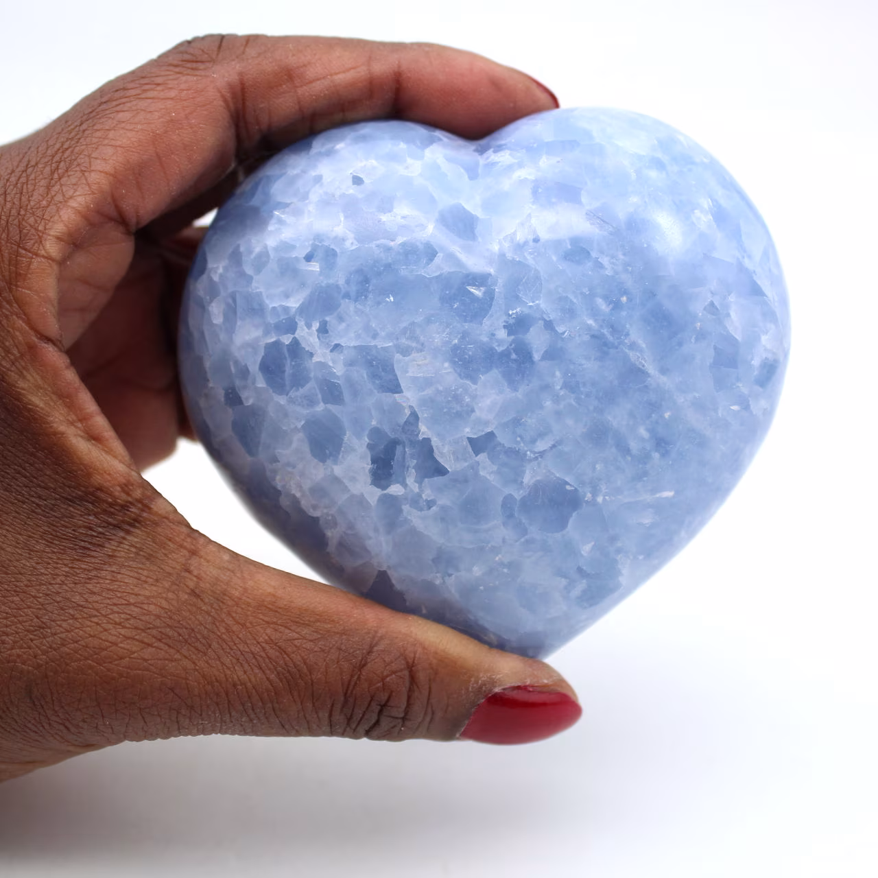Corazón de calcita azul