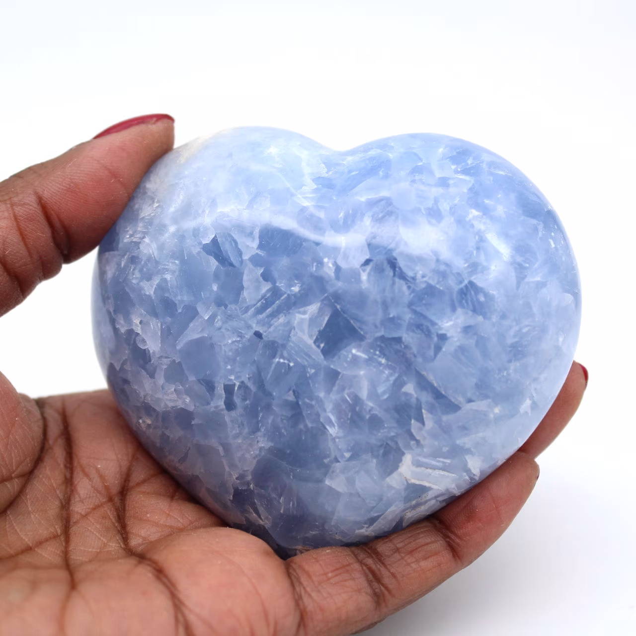 Corazón de calcita azul