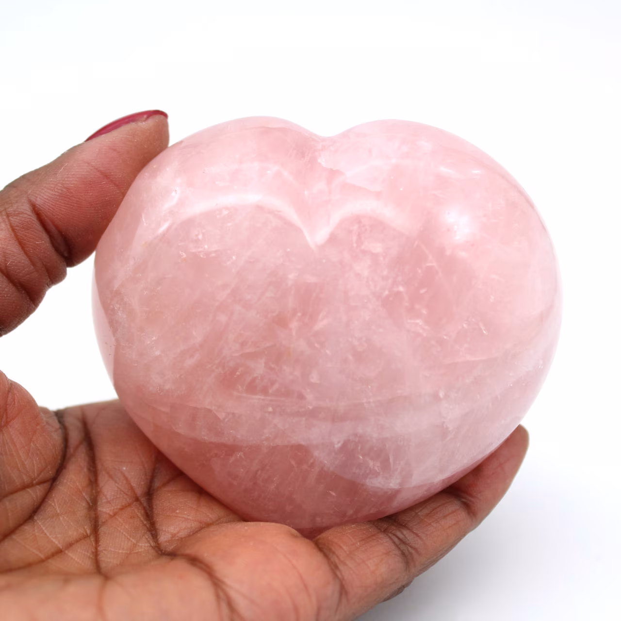 Corazón de cuarzo rosa