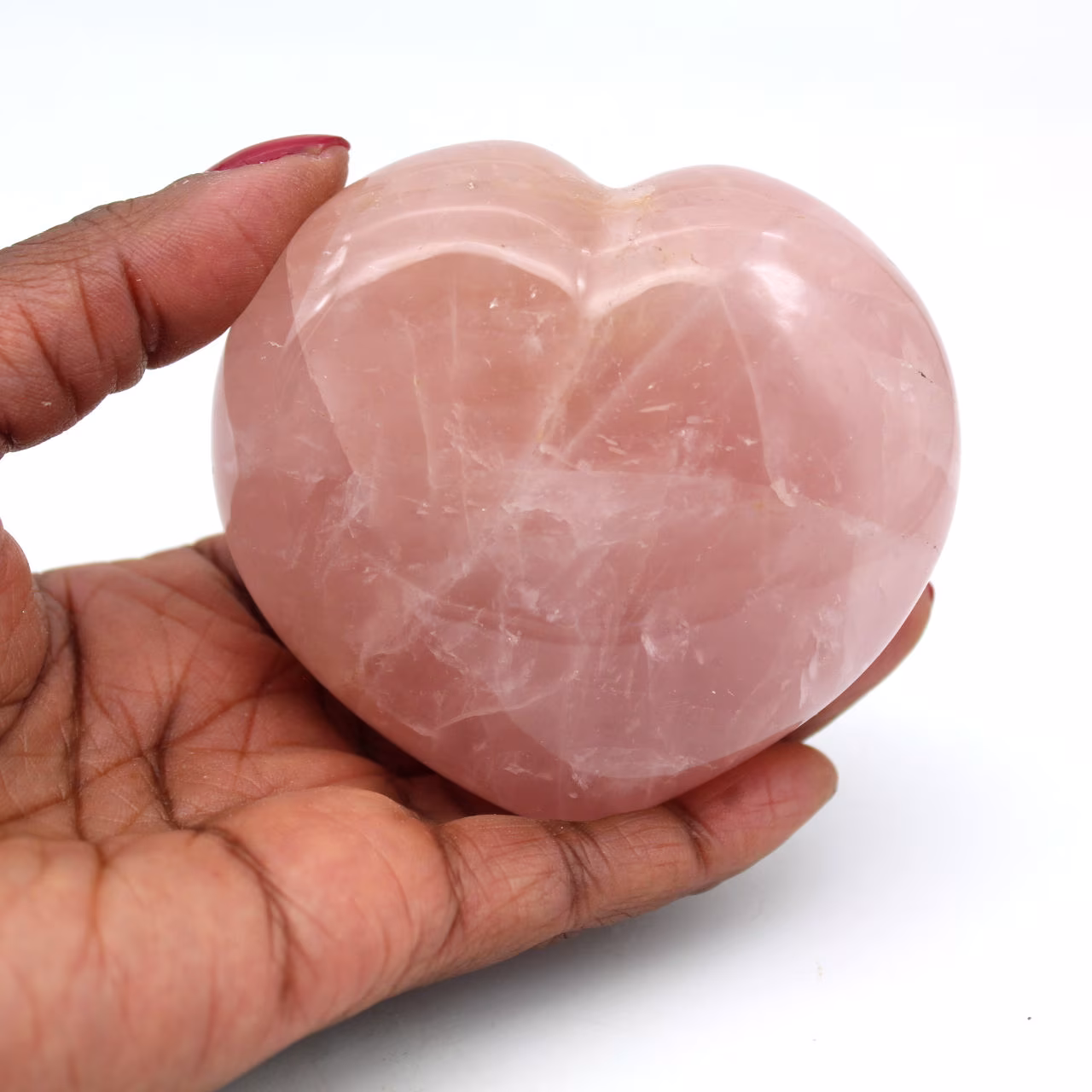 Corazón de cuarzo rosa