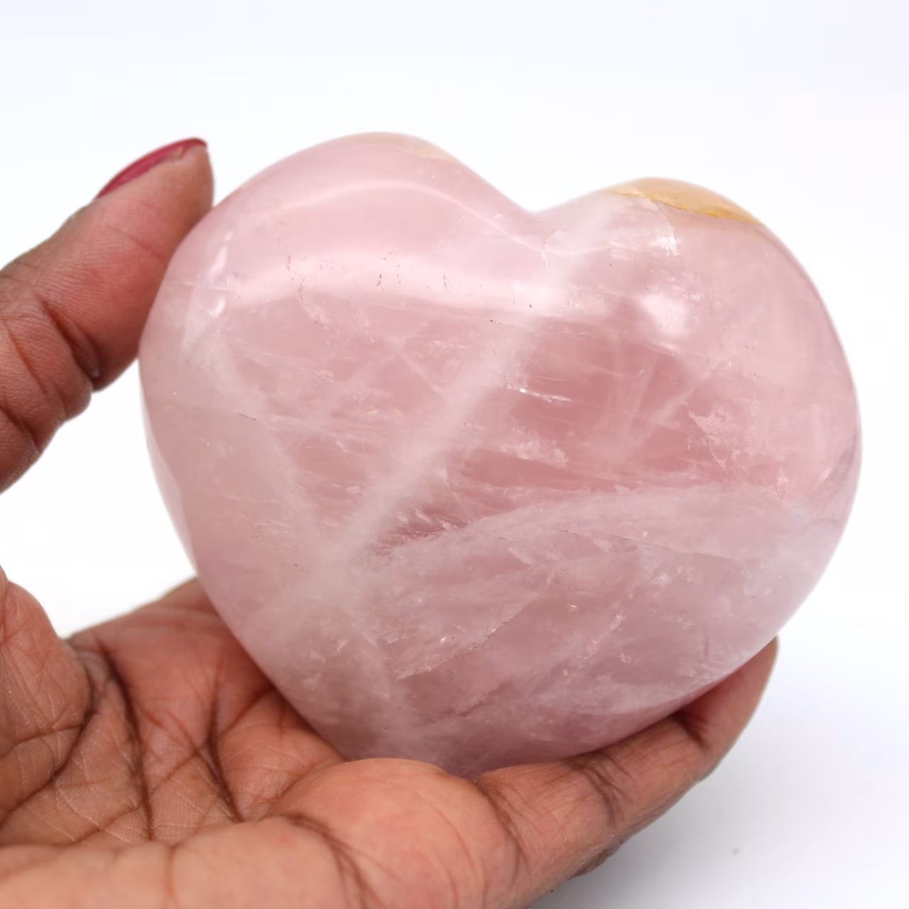 Corazón de cuarzo rosa