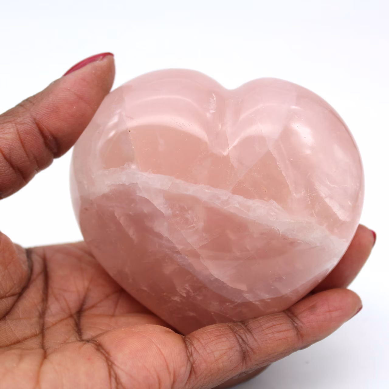 Corazón de cuarzo rosa