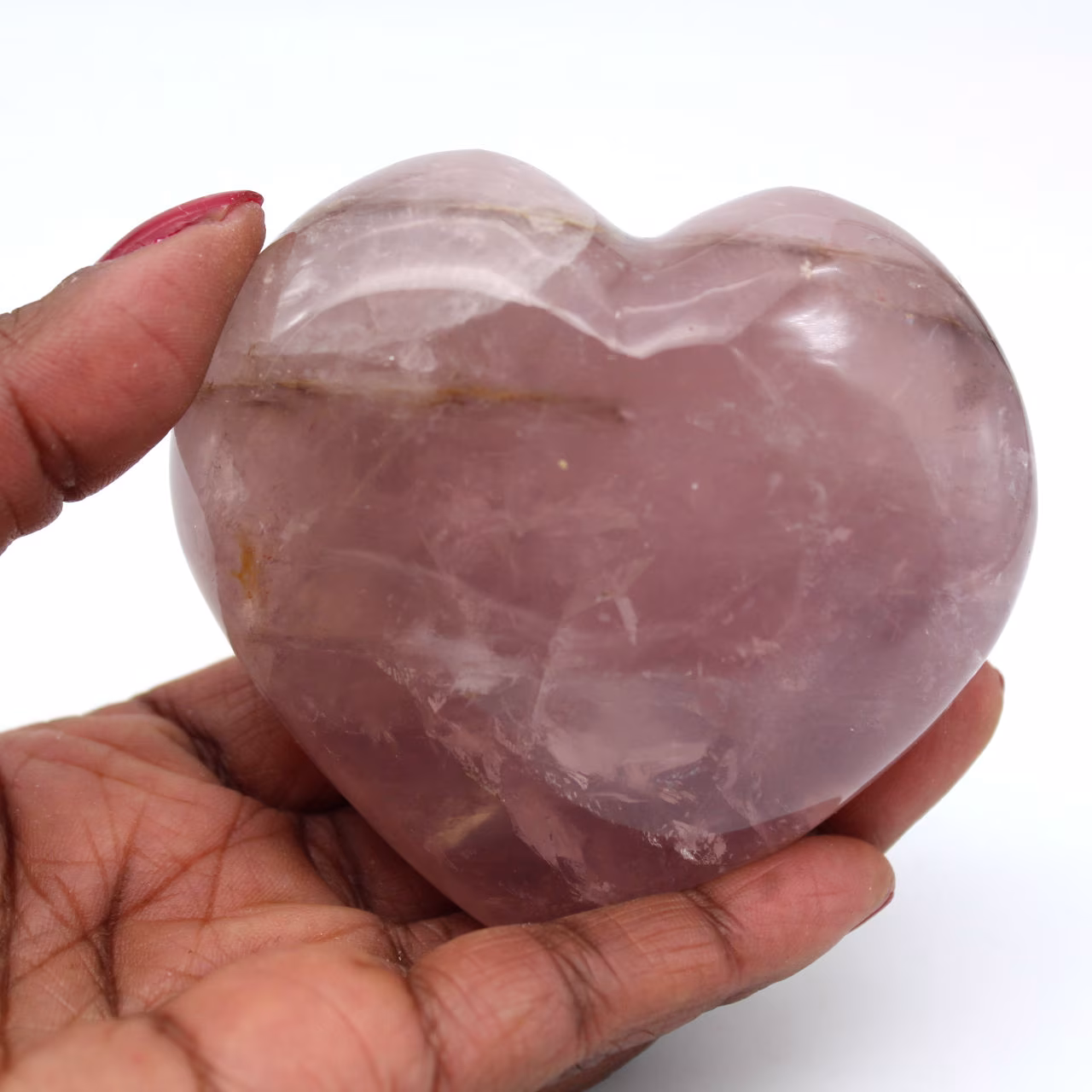 Corazón de cuarzo rosa