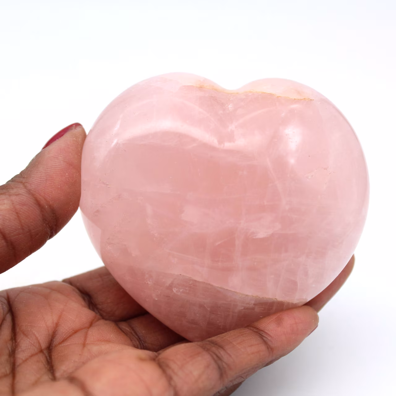 Corazón de cuarzo rosa