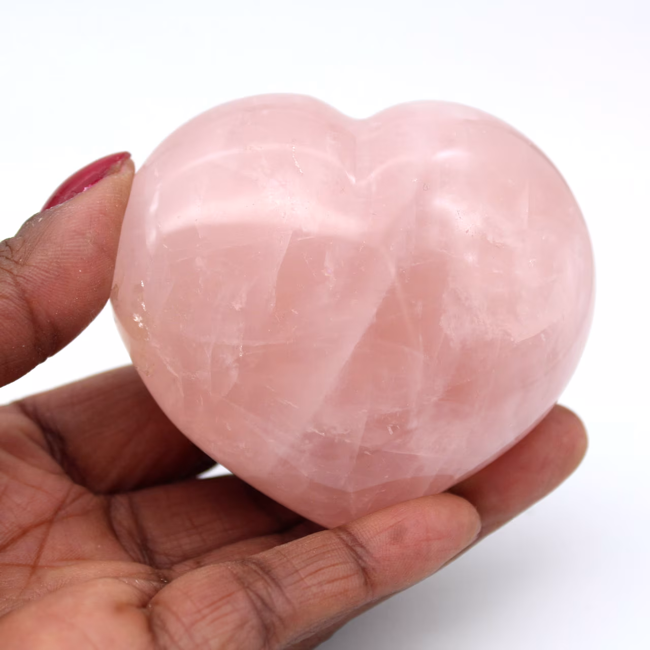 Corazón de cuarzo rosa