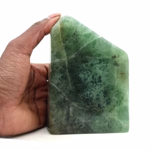Bloque heptaedro de fluorita verde