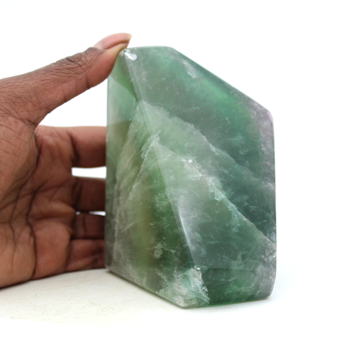Bloque de octaedro de fluorita verde