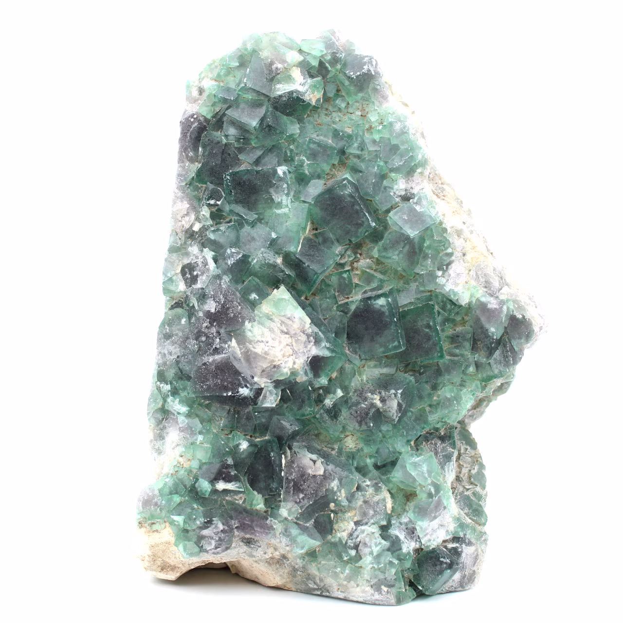 Cristales cúbicos de fluorita sobre ganga