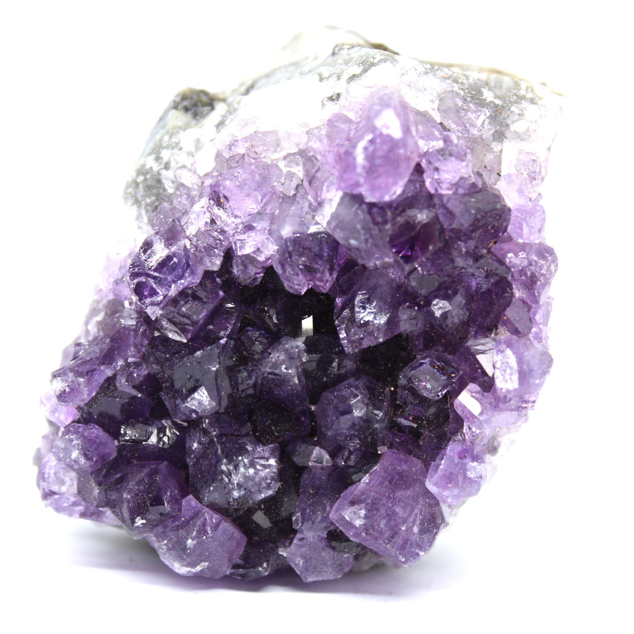 Amatista con cristal de calcita