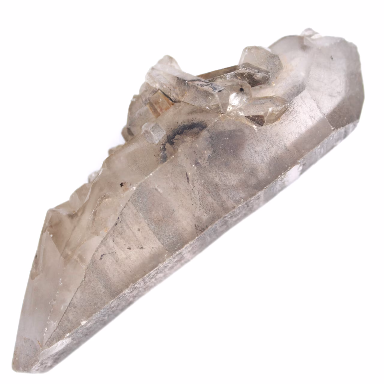 Cristal de cuarzo ahumado biterminado