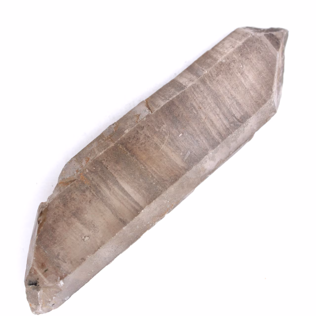 Cristal de cuarzo ahumado biterminado