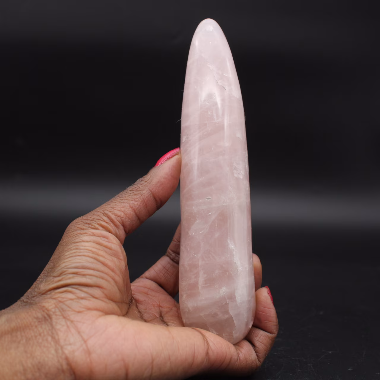 Palo de masaje de cuarzo rosa