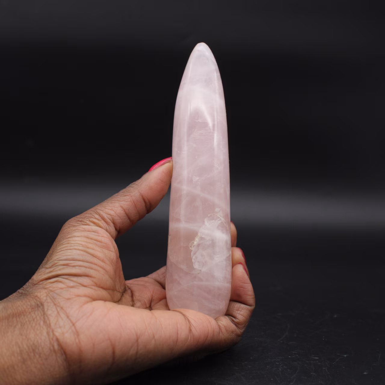 Palo de masaje de cuarzo rosa