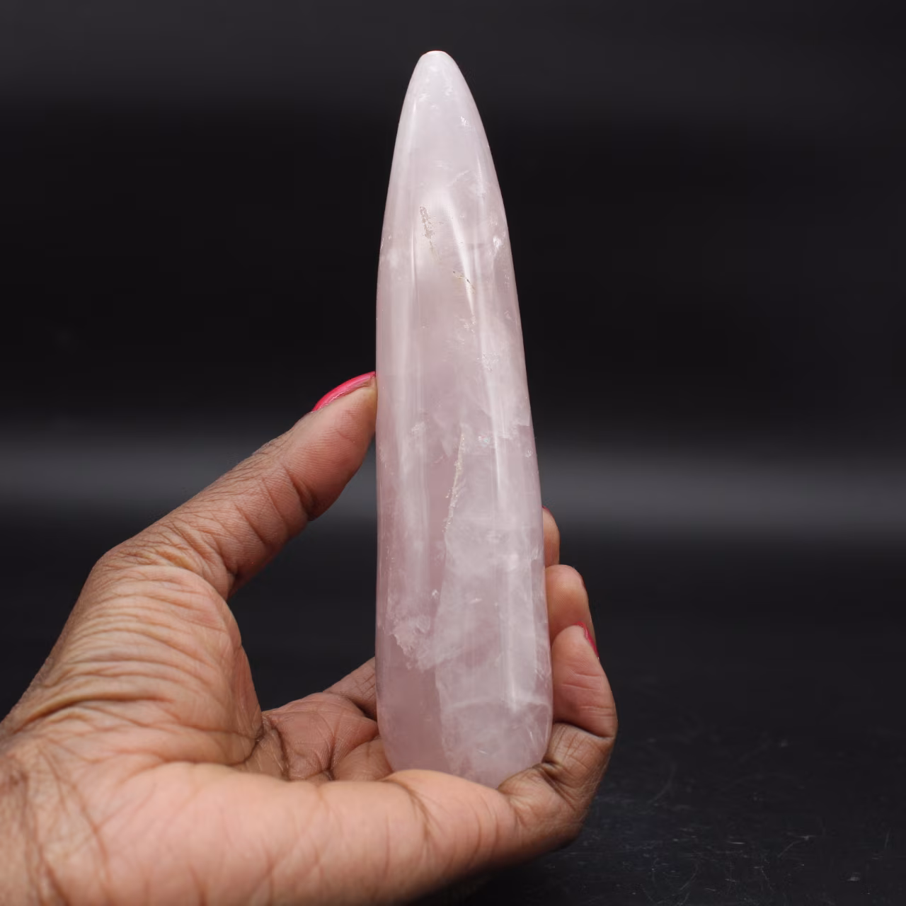 Palo de masaje de cuarzo rosa