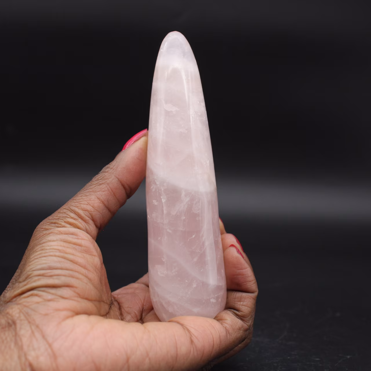 Palo de masaje de cuarzo rosa